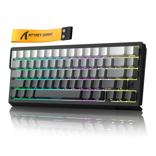 ATTACK SHARK X68HE  Rapid Trigger Magnetic Switch Mechanical Gaming Keyboard, USB-C Wired Connection, 60% TKL RGB Backlit, PBT Keycaps, 0.01mm RT Accuracy, 8000Hz Polling Rate, with Adjustable Actuation for Win/Mac. Gradient Black